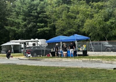 The crowd at the Plymouth County CISM cornhole fundraiser