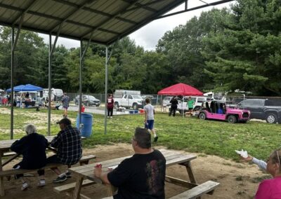 The pavilion and raffle table at Ellis Haven
