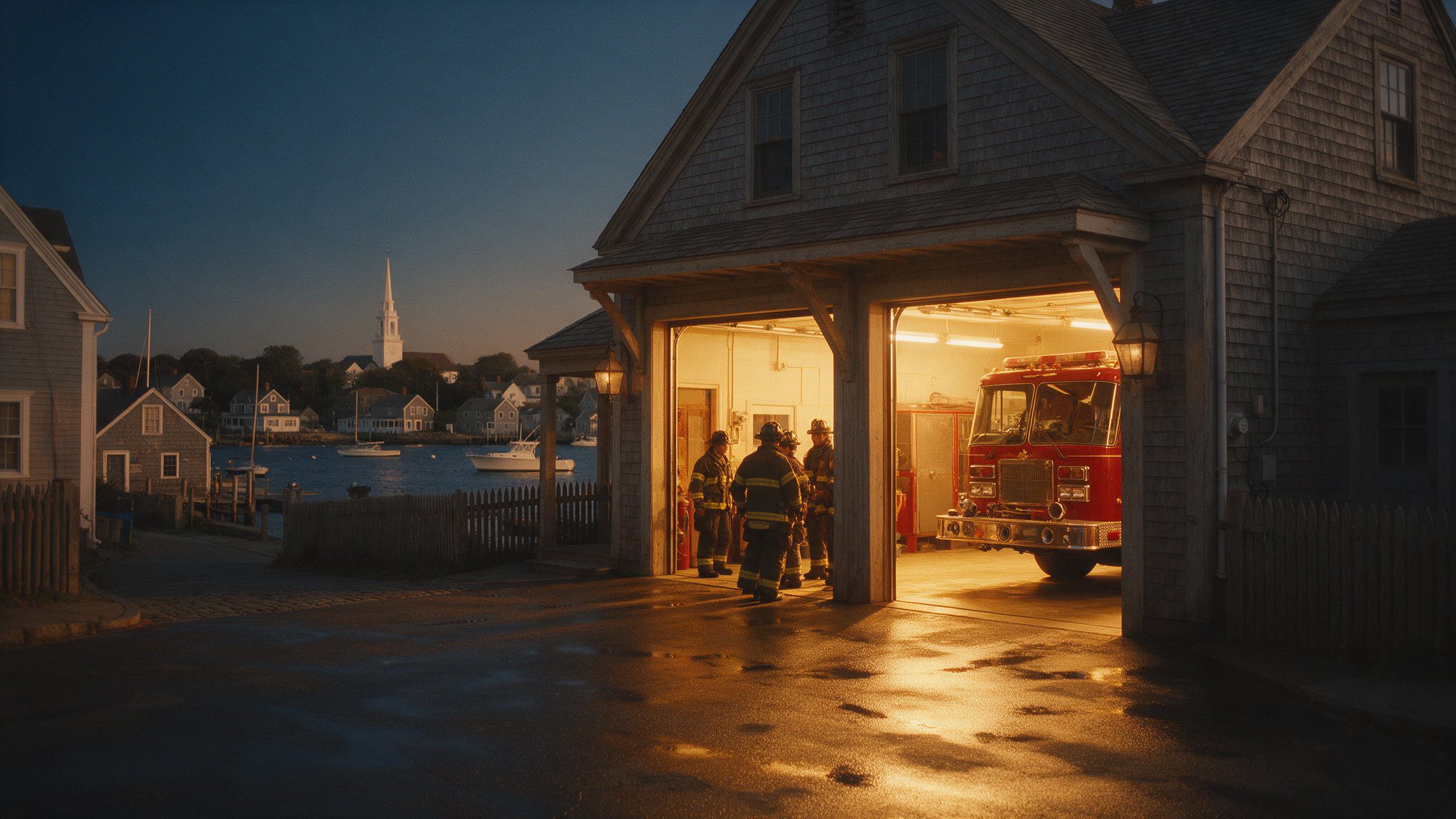 First responder peer support begins at the station: a Massachusetts fire station at dusk