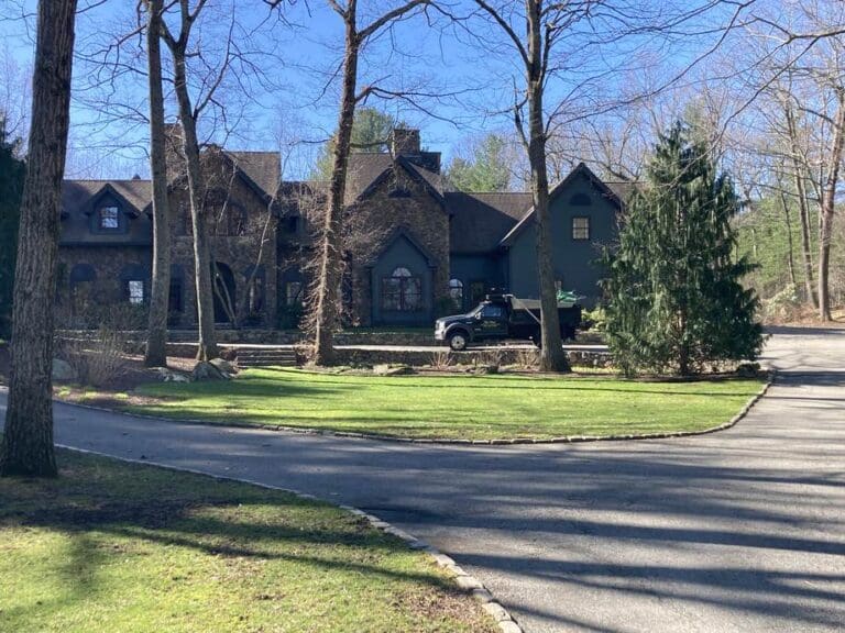 Healthy lawn cared for by Ten Four Landscape & Construction, serving Medway, MA