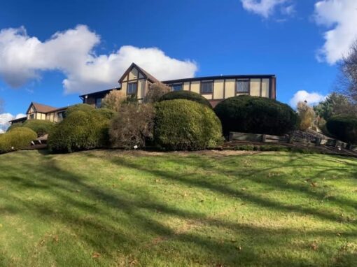 Condominium hillside with trimmed shrubs, part of our property management landscaping