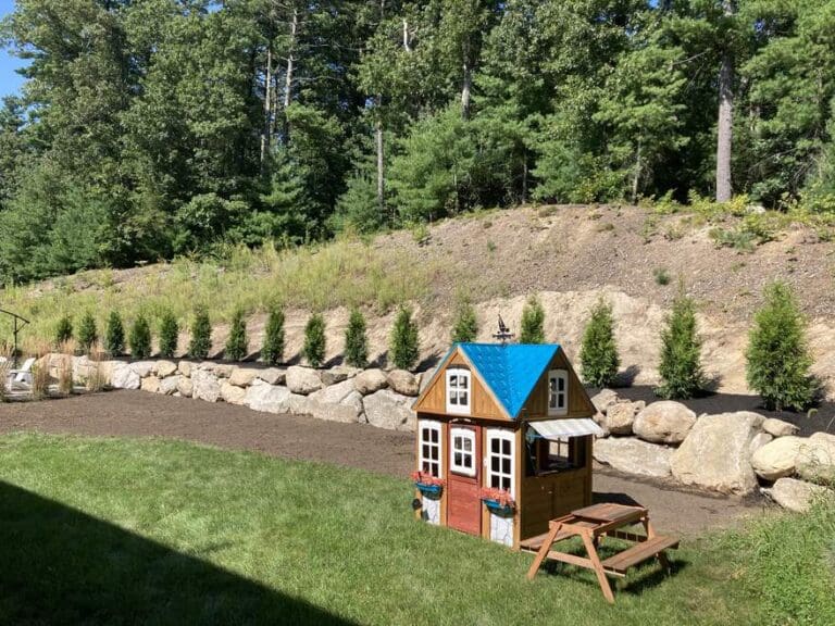 Backyard looked after by Ten Four Landscape & Construction, serving Medway, MA